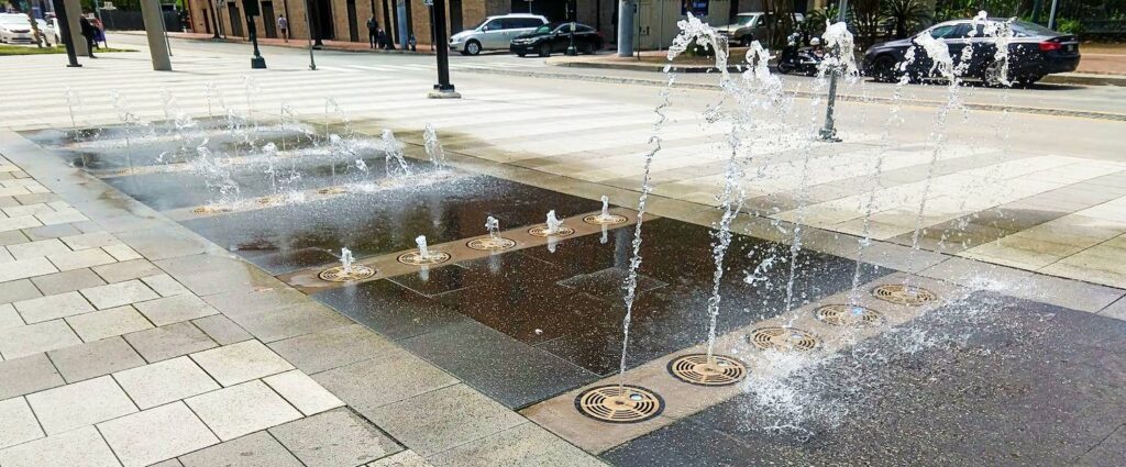 Waterproof Pedestals in Water Feature