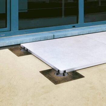 Buzon Pedestals U-Tabs-Ground for Low Profile Deck at Door Threshold