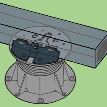 HDG Universal Aluminum Joist Illustration with Pedestals and Clip