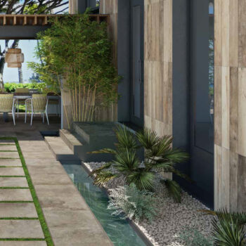 Gravo-Titanium Porcelain Pavers blend Perfectly with the Natural and Built Environment