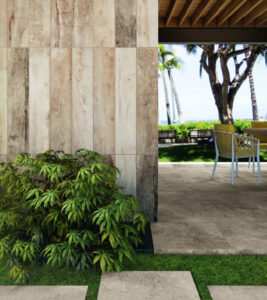 Mix Gravo-Titanium Porcelain Pavers with other Wood or Stone Look Porcelain