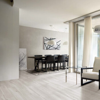 Great Room with Durable Porcelain Paver Installation