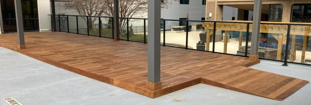 Ipe Hardwood Deck Tiles and Board Decking with Buzon Pedestals