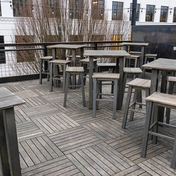 Silvered Out Patina of Ipe Hardwood Pavers Left to Weather