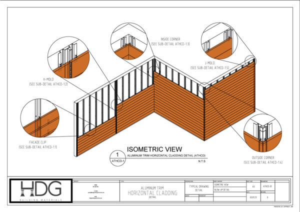 Thumbnail Image of Resysta Technical Drawing for Aluminum Trim Horizontal Cladding Detail PDF