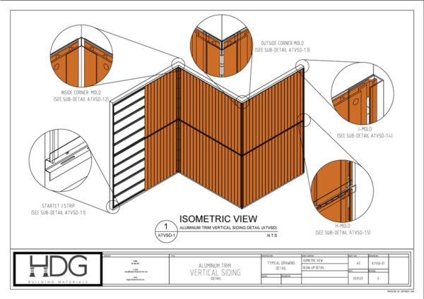 Thumbnail Image of Resysta Technical Drawing for Aluminum Trim, Vertical Siding Detail PDF