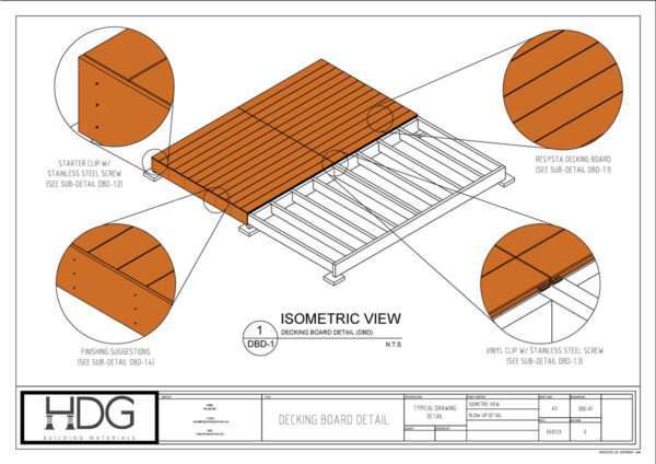 Thumbnail Image of Resysta Technical Drawing for Decking Board Detail PDF