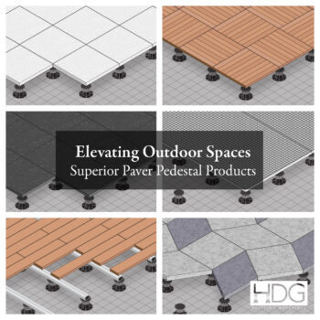 Illustration Showing Various Materials that HDG Building Materials Provides Customers Along with Buzon Pedestals