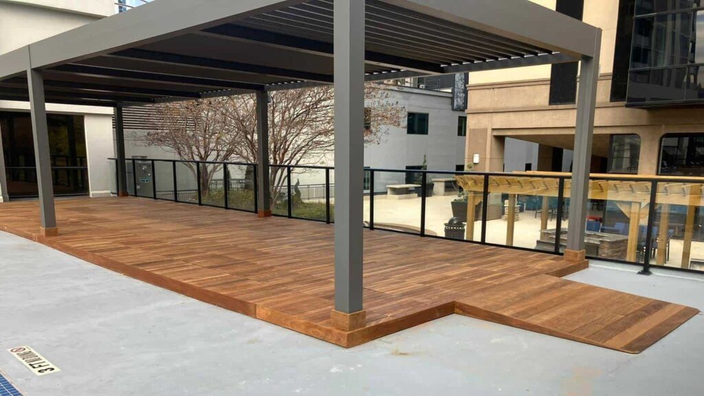 Poolside Deck at Hotel with Ipe Decking over Buzon Pedestals