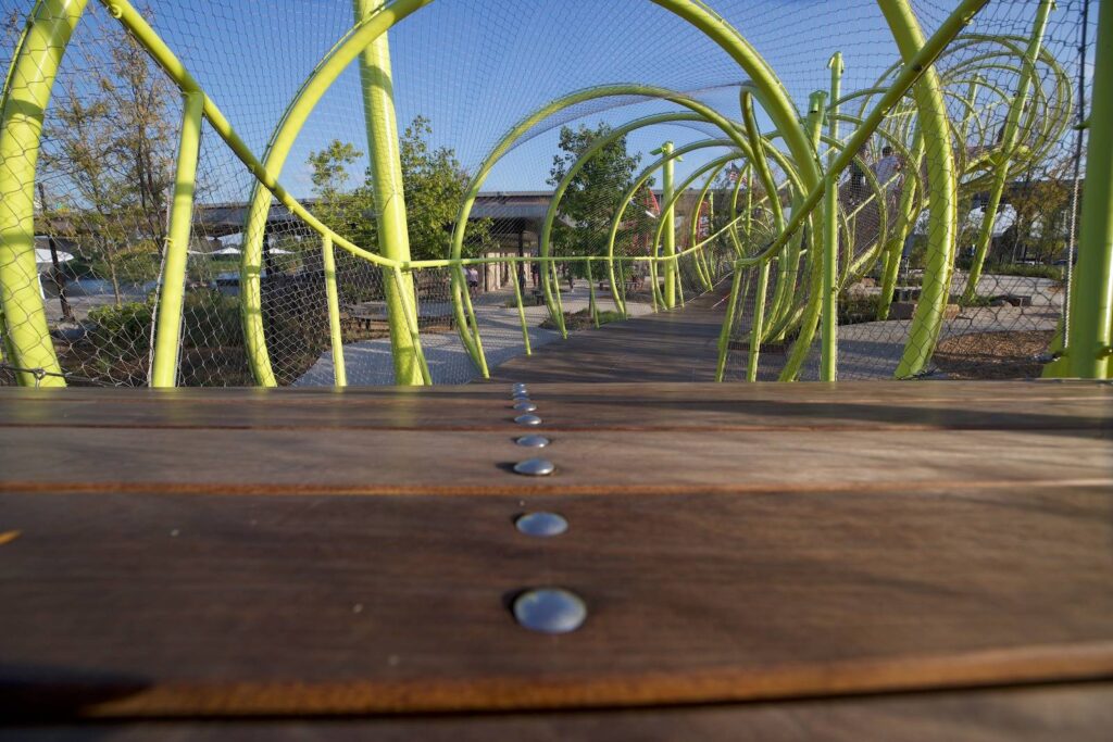 Ipe Decking Secured by Carriage Bolts on Adventure Path at Lewis and Clark Landing