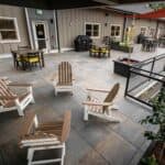 Christilla Commons Rooftop Deck with Fusa Multa Stone Look Peitra Porcelain Pavers