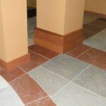 HDG Perlino Red Limestone and Rusty Black Slate Flooring Contrast