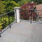 Pietra Stone Look Porcelain Pavers Over Buzon Pedestals on Residential Balcony