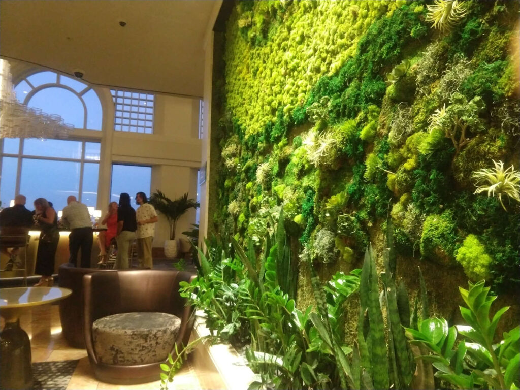 Living Green Wall at Hotel Bar and Gathering Area