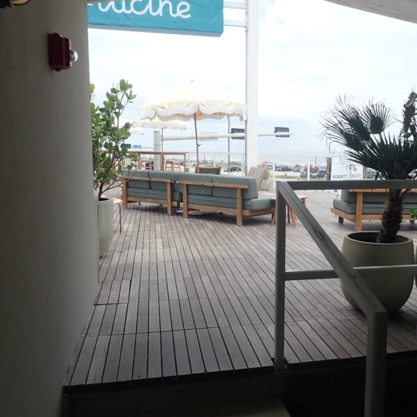 Encountering the Rooftop Terrace with Weathered Ipe Decking at Hotel Lucine