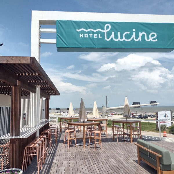 Hotel Lucine Rooftop Terrace and Bar with Ipe Decking over Buzon Pedestals