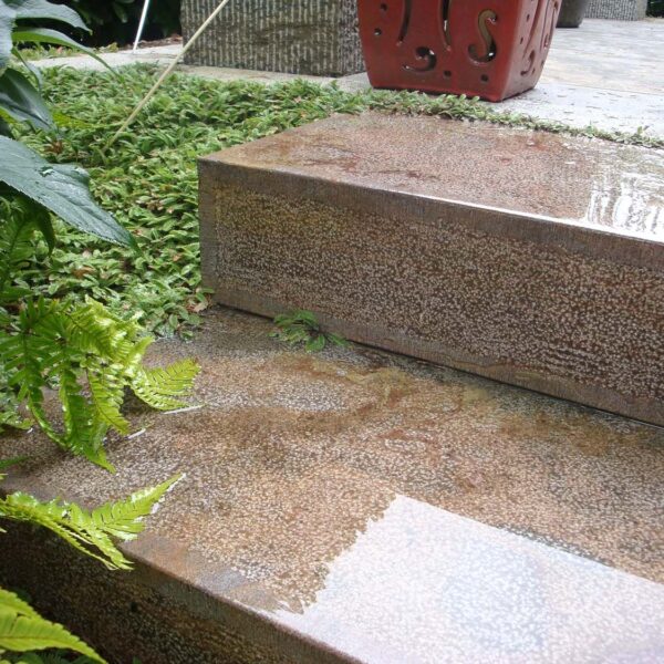 Rusty Caviar Limestone Stairs with Lychee Finish