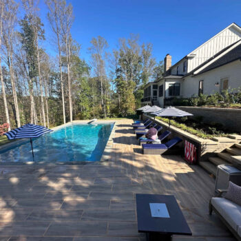 HDG Legno Walnut Porcelain Pool Surround Shaded