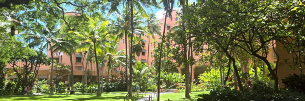 Approaching the Royal Hawaiian Hotel in Oahu - The Perfect Blend of Nature and Design Architecture