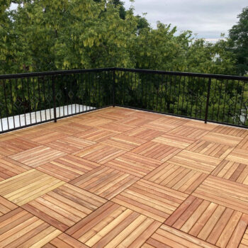 Black Locust Deck Tiles on Rooftop Deck at University