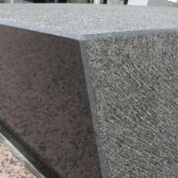 Notice the Pink-Red Reflection of the Athens Red in the Polished Bigio Grey Granite Surface