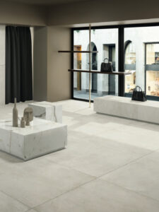 Cemento Chalk Pavers in Luxury Showroom Floor