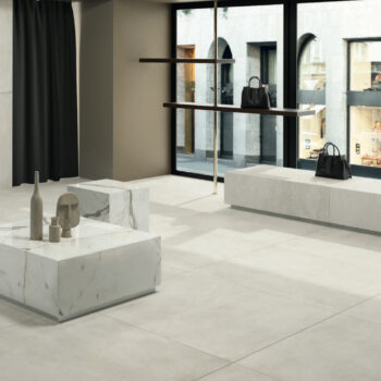 Cemento Chalk Pavers in Luxury Showroom Floor