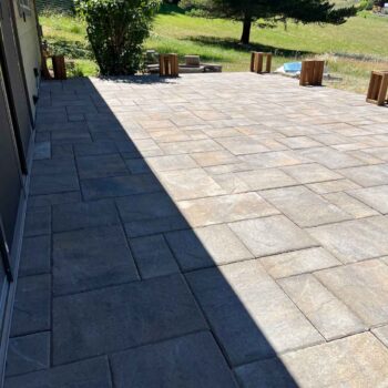 HDG Silca Grate Stone Deck Installation with Concrete Pavers