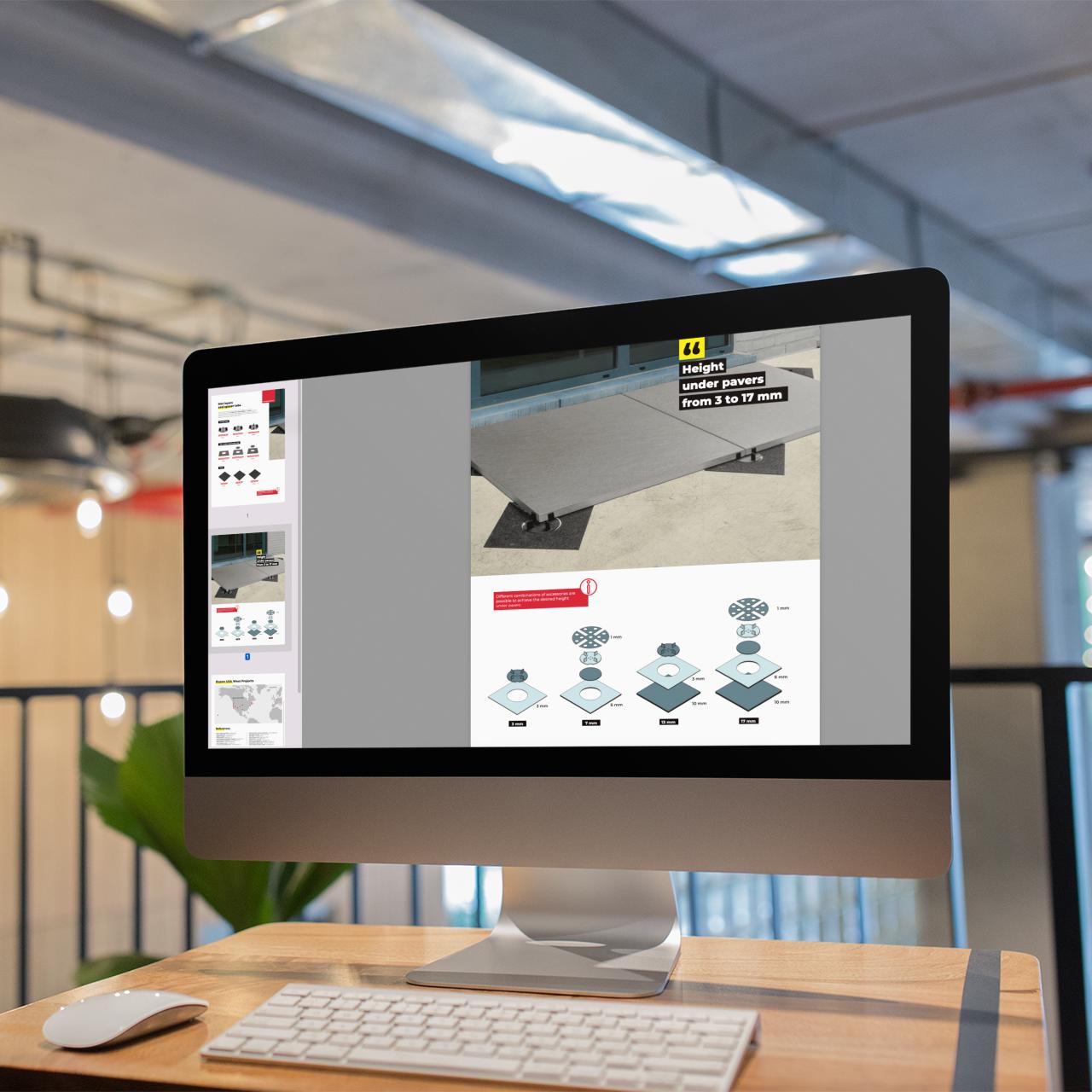 Viewing U-TABS-FLAT and U-PADS-GROUND on imac Workstation at Desk
