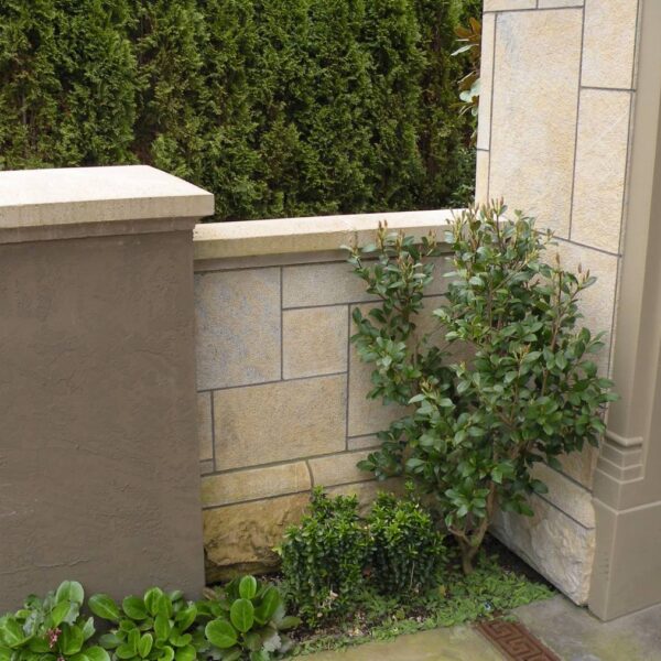 Architectural natural stone used for cladding, wall caps, and pavers
