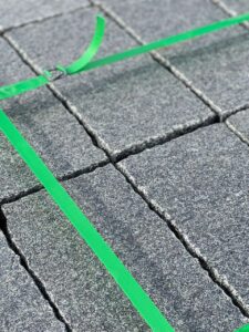 Black Sea Blue Granite with a flamed finish providing an anti-slip surface for wet or snowy conditions.