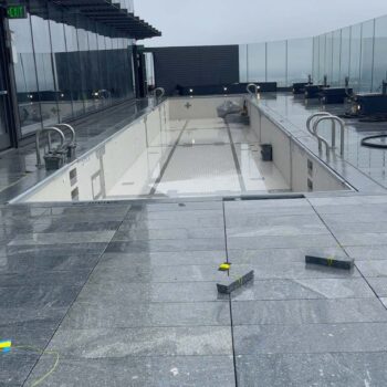 Pool Surround and Terrace with Delta Grey Granite Stone