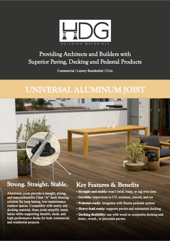 HDG Universal Aluminum Joist brochure