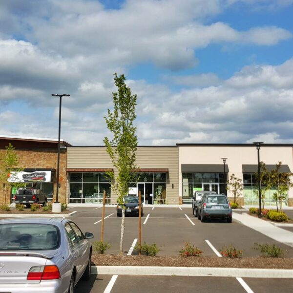 Resysta Use Throughout Retail Complex for Siding and Cladding