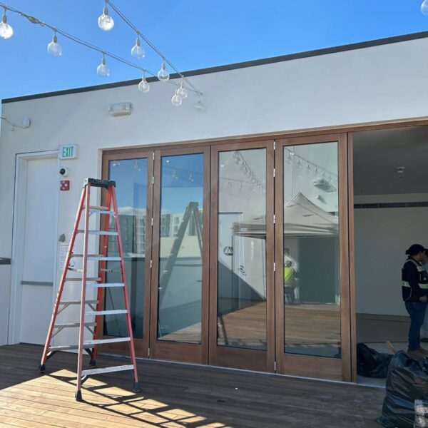 Rooftop Deck with Buzon Pedestals and ThermoAsh Decking Over Aluminum Joists