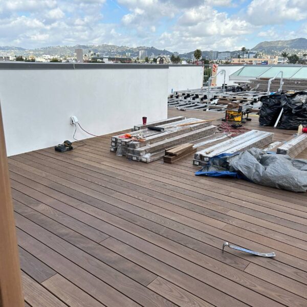 Rooftop Deck with ThermoAsh Decking and Buzon Pedestals