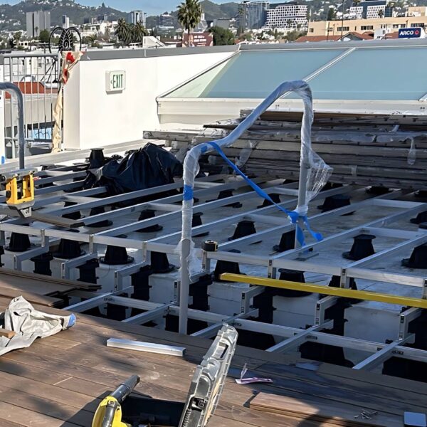 Universal Aluminum Joist with Buzon Pedestals on Rooftop Deck