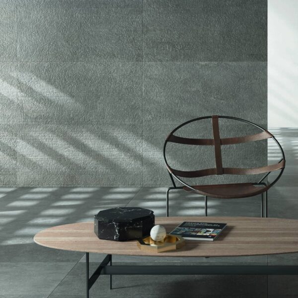 24x48-inch-Listo Blue-Chiseled Wall and Matte Floor