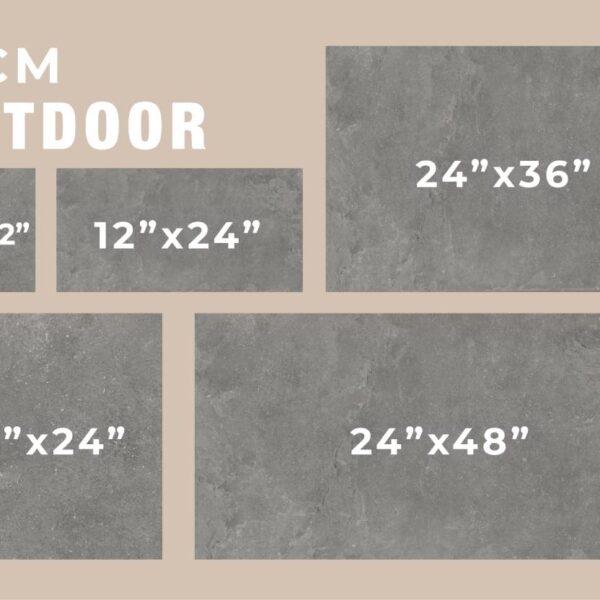 HDG Listo Blue Outdoor Porcelain Collection Sizes