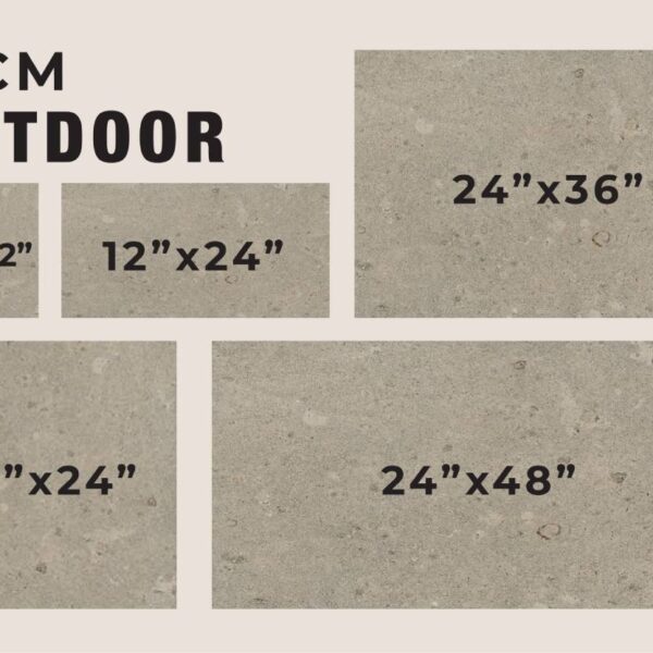 Listo Cream Outdoor Porcelain Collection Sizes