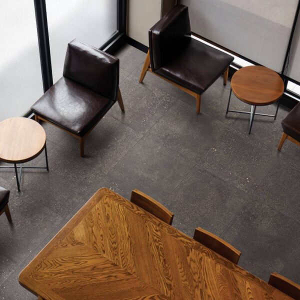 Conversation Public Space with 24x24 inch Mod Raven Porcelain Pavers