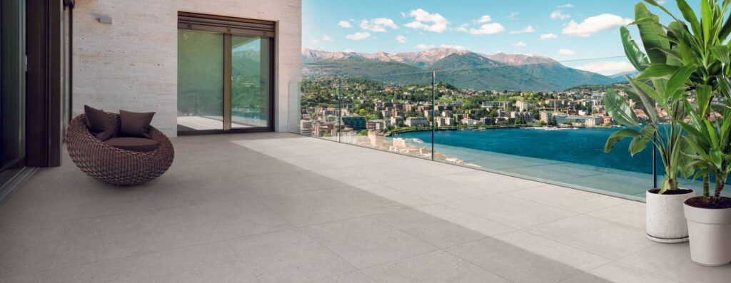 Outdoor Living Terrace with Mod Clay 24x24-inch 2CM Porcelain Pavers